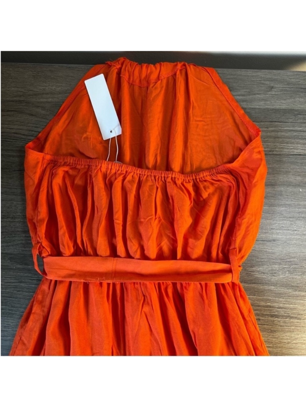 C+D+M Orange Halter Tie Tiered Maxi Dress XL - Picture 5 of 16